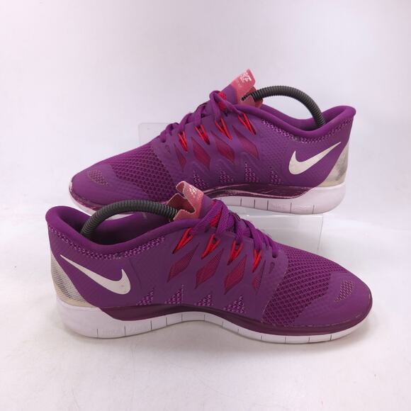 Nike Free 5.0 Lace Up Athletic Running Shoe Womens Size 9.5 642199-501 Purple - Picture 5 of 8